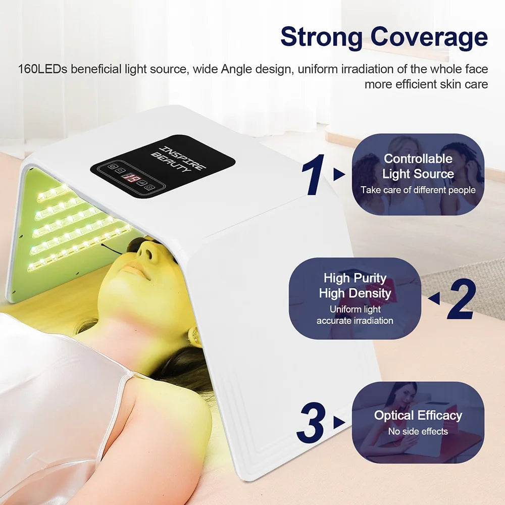 LED Photon Beauty Mask with 7 Color Options and Nano Spray for Face and Body Spa Skin Care