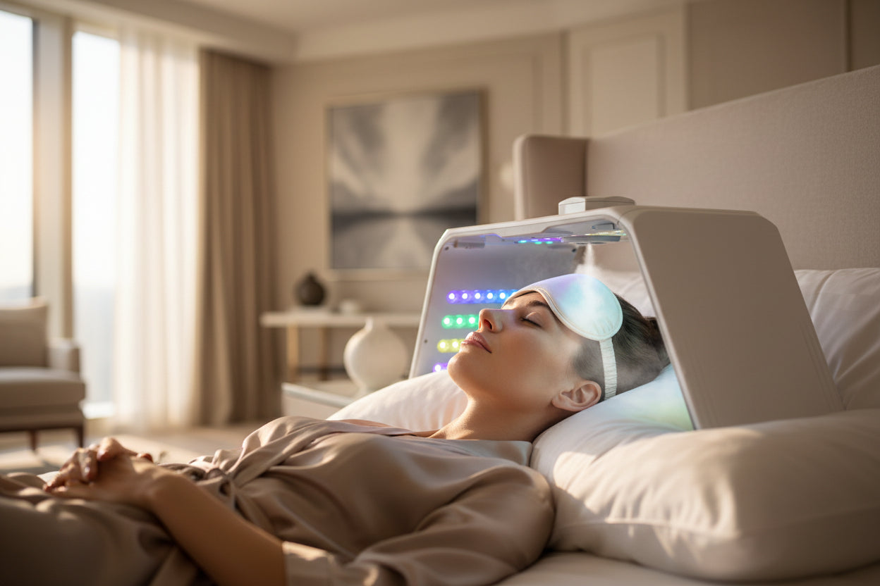 LED Photon Beauty Mask with 7 Color Options and Nano Spray for Face and Body Spa Skin Care